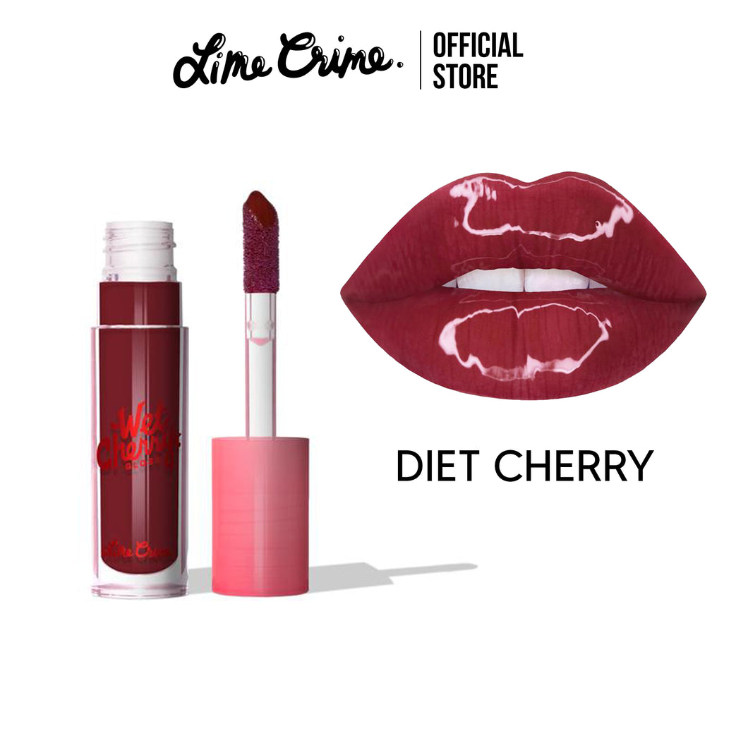 Lime Crime Wet Cherry Lip Gloss สี Diet Cherry (Deep Berry) ไลม์ คราม ลิปกลอส