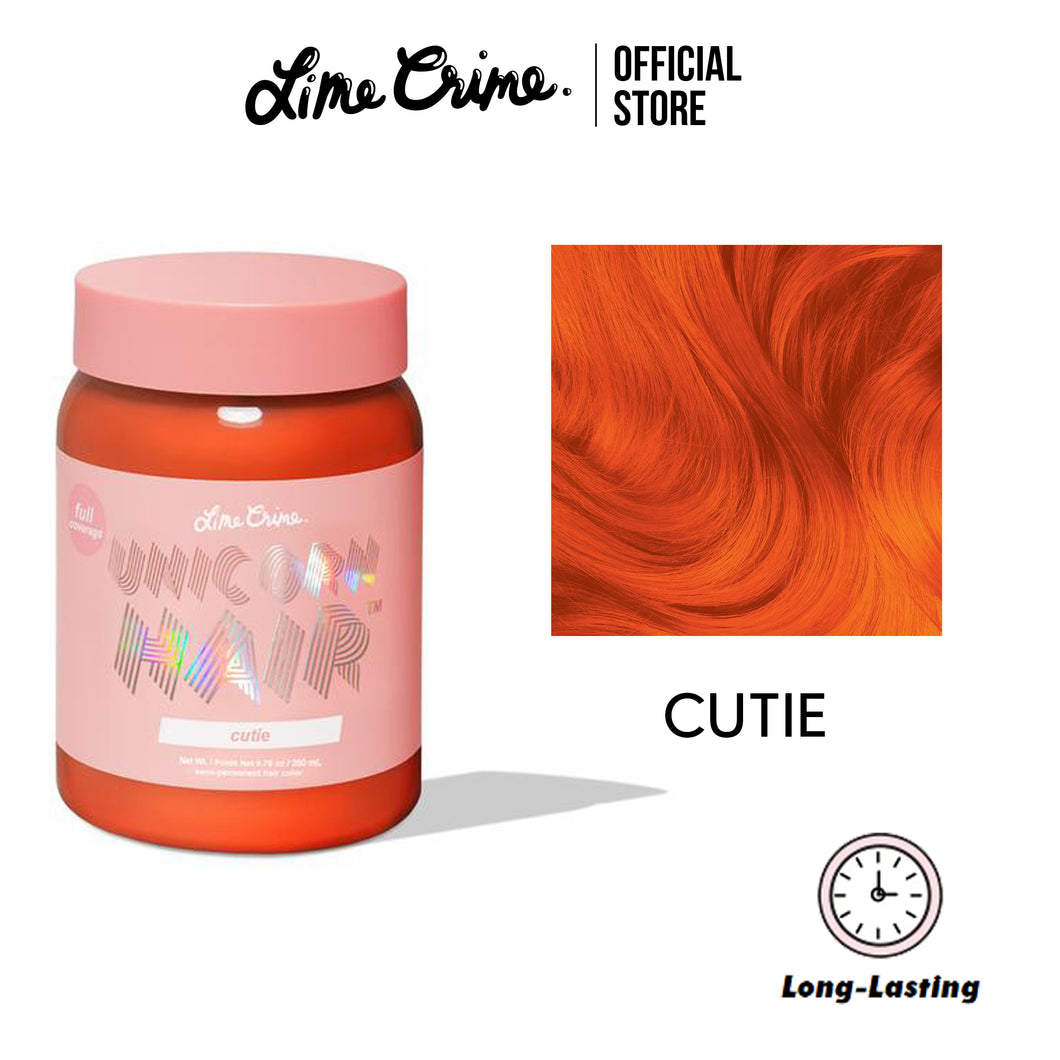 Lime Crime Unicorn Hair สี Cutie (True Bright Orange) รุ่น Full Coverage ไลม์ คราม ครีมย้อมสีผม